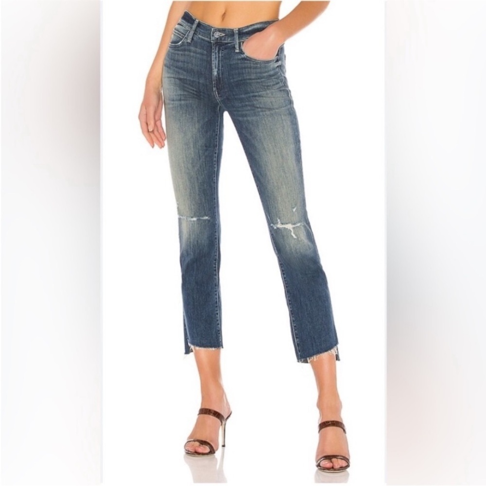 Mother Women’s The Rascal Ankle Step Fray Jeans In Field Of Dreams Wash EUC 28
